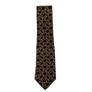 Vintage Bert Pulitzer 100% Silk Men's Necktie- Green/Brown/Red Paisley Print